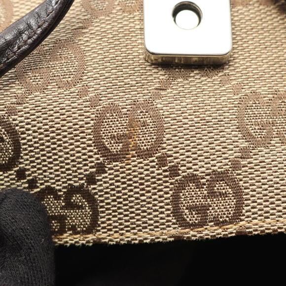 Gucci GG Canvas Backpack, and Leather, Women's, Beige Brown, 003 0242 - Picture 8 of 10